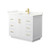 Wyndham Miranda 42 Inch Single Bathroom Vanity in White, Giotto Quartz Countertop, Undermount Square Sink (1-Hole), Brushed Gold Trim - WCF292942SWGGTUNSMXX