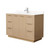 Wyndham Maroni 48 Inch Single Bathroom Vanity in Light Straw, White Quartz Countertop, Undermount Square Sink (1-Hole), Brushed Nickel Trim - WCF282848SLSWQUNSMXX