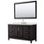 Wyndham Daria 60 Inch Single Bathroom Vanity in Dark Espresso, Giotto Quartz Countertop, Undermount Square Sink (3-Hole), Polished Chrome Trim, 58 Inch Mirror - WCV252560SDEGTUS3M58