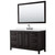 Wyndham Daria 60 Inch Single Bathroom Vanity in Dark Espresso, White Quartz Countertop, Undermount Square Sink (3-Hole), Matte Black Trim, 58 Inch Mirror - WCV252560SEBWQUS3M58 Wyndham Daria 60 Inch Single Bathroom Vanity in Dark Espresso, White Quartz Countertop, Undermount Square Sink (3-Hole), Matte Black Trim, 58 Inch Mirror - WCV252560SEBWQUS3M58