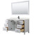 Wyndham Daria 60 Inch Single Bathroom Vanity in White, Giotto Quartz Countertop, Undermount Square Sink (1-Hole), Matte Black Trim, 58 Inch Mirror - WCV252560SWBGTUNSM58
