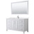Wyndham Daria 60 Inch Single Bathroom Vanity in White, White Quartz Countertop, Undermount Square Sink (1-Hole), Polished Chrome Trim, 58 Inch Mirror - WCV252560SWHWQUNSM58 Wyndham Daria 60 Inch Single Bathroom Vanity in White, White Quartz Countertop, Undermount Square Sink (1-Hole), Polished Chrome Trim, 58 Inch Mirror - WCV252560SWHWQUNSM58
