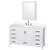 Wyndham Sheffield 60 Inch Single Bathroom Vanity in White, White Quartz Countertop, Undermount Square Sink (3-Hole), Brushed Chrome Trim, Medicine Cabinet - WCS141460SWHWQUS3MED