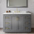 Wyndham Miranda 48 Inch Single Bathroom Vanity in Dark Gray, White Quartz Countertop, Undermount Square Sink (3-Hole), Brushed Gold Trim - WCF292948SGGWQUS3MXX