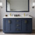 Wyndham Miranda 60 Inch Double Bathroom Vanity in Dark Blue, White Quartz Countertop, Undermount Square Sinks (1-Hole), Brushed Gold Trim - WCF292960DBLWQUNSMXX