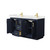 Wyndham Miranda 60 Inch Double Bathroom Vanity in Dark Blue, White Quartz Countertop, Undermount Square Sinks (1-Hole), Brushed Gold Trim - WCF292960DBLWQUNSMXX