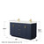 Wyndham Miranda 60 Inch Double Bathroom Vanity in Dark Blue, White Quartz Countertop, Undermount Square Sinks (1-Hole), Brushed Gold Trim - WCF292960DBLWQUNSMXX