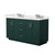 Wyndham Miranda 60 Inch Double Bathroom Vanity in Green, White Quartz Countertop, Undermount Square Sinks (3-Hole), Brushed Nickel Trim - WCF292960DGEWQUS3MXX