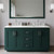 Wyndham Miranda 60 Inch Double Bathroom Vanity in Green, White Quartz Countertop, Undermount Square Sinks (3-Hole), Brushed Nickel Trim - WCF292960DGEWQUS3MXX