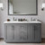 Wyndham Miranda 60 Inch Double Bathroom Vanity in Dark Gray, Giotto Quartz Countertop, Undermount Square Sinks (1-Hole), Brushed Nickel Trim - WCF292960DKGGTUNSMXX