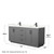 Wyndham Miranda 72 Inch Double Bathroom Vanity in Dark Gray, Giotto Quartz Countertop, Undermount Square Sinks (1-Hole), Matte Black Trim, 70 Inch Mirror - WCF292972DGBGTUNSM70