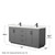 Wyndham Miranda 72 Inch Double Bathroom Vanity in Dark Gray, White Quartz Countertop, Undermount Square Sinks (1-Hole), Matte Black Trim, 70 Inch Mirror - WCF292972DGBWQUNSM70