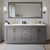 Wyndham Miranda 72 Inch Double Bathroom Vanity in Dark Gray, White Quartz Countertop, Undermount Square Sinks (3-Hole), Brushed Gold Trim, 70 Inch Mirror - WCF292972DGGWQUS3M70