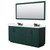 Wyndham Miranda 72 Inch Double Bathroom Vanity in Green, Giotto Quartz Countertop, Undermount Square Sinks (3-Hole), Matte Black Trim, 70 Inch Mirror - WCF292972DGKGTUS3M70