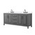 Wyndham Daria 80 Inch Double Bathroom Vanity in Dark Gray, White Quartz Countertop, Undermount Square Sinks (3-Hole), Matte Black Trim - WCV252580DGBWQUS3MXX