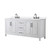 Wyndham Daria 80 Inch Double Bathroom Vanity in White, White Quartz Countertop, Undermount Square Sinks (3-Hole), Matte Black Trim - WCV252580DWBWQUS3MXX
