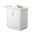 Wyndham Icon 30 Inch Single Bathroom Vanity in White, White Quartz Countertop, Undermount Square Sink (3-Hole), Satin Bronze Trim - WCF111130SWZWQUS3MXX