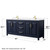 Wyndham Daria 80 Inch Double Bathroom Vanity in Dark Blue, White Quartz Countertop, Undermount Square Sinks (1-Hole), Brushed Gold Trim, 24 Inch Mirrors - WCV252580DBLWQUNSM24