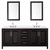 Wyndham Daria 80 Inch Double Bathroom Vanity in Dark Espresso, White Quartz Countertop, Undermount Square Sinks (3-Hole), Polished Chrome Trim, 24 Inch Mirrors - WCV252580DDEWQUS3M24