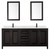 Wyndham Daria 80 Inch Double Bathroom Vanity in Dark Espresso, Giotto Quartz Countertop, Undermount Square Sinks (1-Hole), Matte Black Trim, 24 Inch Mirrors - WCV252580DEBGTUNSM24