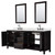 Wyndham Daria 80 Inch Double Bathroom Vanity in Dark Espresso, Giotto Quartz Countertop, Undermount Square Sinks (3-Hole), Matte Black Trim, 24 Inch Mirrors - WCV252580DEBGTUS3M24