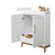 Wyndham Marlena 30 Inch Single Bathroom Vanity in White, Giotto Quartz Countertop, Undermount Square Sink (3-Hole), Satin Bronze Trim - WCH515130SWZGTUS3MXX