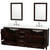 Wyndham Sheffield 80 Inch Double Bathroom Vanity in Espresso, White Quartz Countertop, Undermount Square Sinks (3-Hole), Brushed Chrome Trim, 24 Inch Mirrors - WCS141480DESWQUS3M24