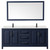 Wyndham Daria 80 Inch Double Bathroom Vanity in Dark Blue, Giotto Quartz Countertop, Undermount Square Sinks (1-Hole), Matte Black Trim, 70 Inch Mirror - WCV252580DBBGTUNSM70