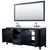 Wyndham Daria 80 Inch Double Bathroom Vanity in Dark Blue, White Quartz Countertop, Undermount Square Sinks (3-Hole), Matte Black Trim, 70 Inch Mirror - WCV252580DBBWQUS3M70