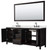 Wyndham Daria 80 Inch Double Bathroom Vanity in Dark Espresso, Giotto Quartz Countertop, Undermount Square Sinks (3-Hole), Matte Black Trim, 70 Inch Mirror - WCV252580DEBGTUS3M70