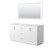 Wyndham Strada 66 Inch Double Bathroom Vanity in White, No Countertop, No Sink, Brushed Nickel Trim, 58 Inch Mirror - WCF414166DWHCXSXXM58