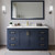 Wyndham Miranda 66 Inch Single Bathroom Vanity in Dark Blue, White Quartz Countertop, Undermount Square Sink (1-Hole), Brushed Gold Trim - WCF292966SBLWQUNSMXX