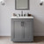 Wyndham Miranda 30 Inch Single Bathroom Vanity in Dark Gray, Giotto Quartz Countertop, Undermount Square Sink (3-Hole), Matte Black Trim, 24 Inch Mirror - WCF292930SGBGTUS3M24