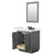 Wyndham Miranda 30 Inch Single Bathroom Vanity in Dark Gray, White Quartz Countertop, Undermount Square Sink (3-Hole), Matte Black Trim, 24 Inch Mirror - WCF292930SGBWQUS3M24 Wyndham Miranda 30 Inch Single Bathroom Vanity in Dark Gray, White Quartz Countertop, Undermount Square Sink (3-Hole), Matte Black Trim, 24 Inch Mirror - WCF292930SGBWQUS3M24