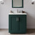 Wyndham Miranda 30 Inch Single Bathroom Vanity in Green, Giotto Quartz Countertop, Undermount Square Sink (1-Hole), Brushed Nickel Trim, 24 Inch Mirror - WCF292930SGEGTUNSM24