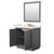 Wyndham Strada 36 Inch Single Bathroom Vanity in Dark Gray, White Quartz Countertop, Undermount Square Sink (3-Hole), Satin Bronze Trim, 34 Inch Mirror - WCF414136SGZWQUS3M34