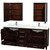 Wyndham Sheffield 80 Inch Double Bathroom Vanity in Espresso, Giotto Quartz Countertop, Undermount Square Sinks (1-Hole), Brushed Chrome Trim, Medicine Cabinets - WCS141480DESGTUNSMED
