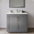 Wyndham Miranda 36 Inch Single Bathroom Vanity in Dark Gray, White Quartz Countertop, Undermount Square Sink (1-Hole), Brushed Nickel Trim, 34 Inch Mirror - WCF292936SKGWQUNSM34