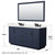 Wyndham Miranda 66 Inch Double Bathroom Vanity in Dark Blue, White Quartz Countertop, Undermount Square Sinks (3-Hole), Matte Black Trim, 58 Inch Mirror - WCF292966DBBWQUS3M58