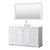 Wyndham Avery 60 Inch Single Bathroom Vanity in White, Giotto Quartz Countertop, Undermount Square Sink (3-Hole), Brushed Gold Trim, 58 Inch Mirror - WCV232360SWGGTUS3M58 Wyndham Avery 60 Inch Single Bathroom Vanity in White, Giotto Quartz Countertop, Undermount Square Sink (3-Hole), Brushed Gold Trim, 58 Inch Mirror - WCV232360SWGGTUS3M58