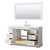 Wyndham Avery 60 Inch Single Bathroom Vanity in White, Giotto Quartz Countertop, Undermount Square Sink (3-Hole), Brushed Gold Trim, 58 Inch Mirror - WCV232360SWGGTUS3M58 Wyndham Avery 60 Inch Single Bathroom Vanity in White, Giotto Quartz Countertop, Undermount Square Sink (3-Hole), Brushed Gold Trim, 58 Inch Mirror - WCV232360SWGGTUS3M58