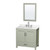 Wyndham Sheffield 36 Inch Single Bathroom Vanity in Light Green, White Quartz Countertop, Undermount Square Sink (3-Hole), Brushed Nickel Trim, 24 Inch Mirror - WCS141436SLGWQUS3M24