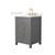 Wyndham Beckett 24 Inch Single Bathroom Vanity in Dark Gray, Giotto Quartz Countertop, Undermount Square Sink (3-Hole), Brushed Gold Trim - WCG242424SGGGTUS3MXX