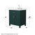 Wyndham Beckett 30 Inch Single Bathroom Vanity in Green, White Quartz Countertop, Undermount Square Sink (3-Hole), Brushed Nickel Trim - WCG242430SGEWQUS3MXX