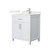 Wyndham Beckett 30 Inch Single Bathroom Vanity in White, Giotto Quartz Countertop, Undermount Square Sink (1-Hole), Brushed Nickel Trim - WCG242430SWHGTUNSMXX Wyndham Beckett 30 Inch Single Bathroom Vanity in White, Giotto Quartz Countertop, Undermount Square Sink (1-Hole), Brushed Nickel Trim - WCG242430SWHGTUNSMXX