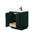 Wyndham Miranda 30 Inch Single Bathroom Vanity in Green, Giotto Quartz Countertop, Undermount Square Sink (1-Hole), Matte Black Trim - WCF292930SGKGTUNSMXX