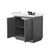 Wyndham Strada 36 Inch Single Bathroom Vanity in Dark Gray, White Quartz Countertop, Undermount Square Sink (3-Hole), Matte Black Trim - WCF414136SGBWQUS3MXX