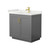 Wyndham Miranda 36 Inch Single Bathroom Vanity in Dark Gray, White Quartz Countertop, Undermount Square Sink (1-Hole), Brushed Gold Trim - WCF292936SGGWQUNSMXX