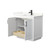Wyndham Miranda 36 Inch Single Bathroom Vanity in White, Giotto Quartz Countertop, Undermount Square Sink (1-Hole), Matte Black Trim - WCF292936SWBGTUNSMXX