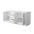 Wyndham Strada 72 Inch Double Bathroom Vanity in White, No Countertop, No Sink, Satin Bronze Trim - WCF414172DWZCXSXXMXX